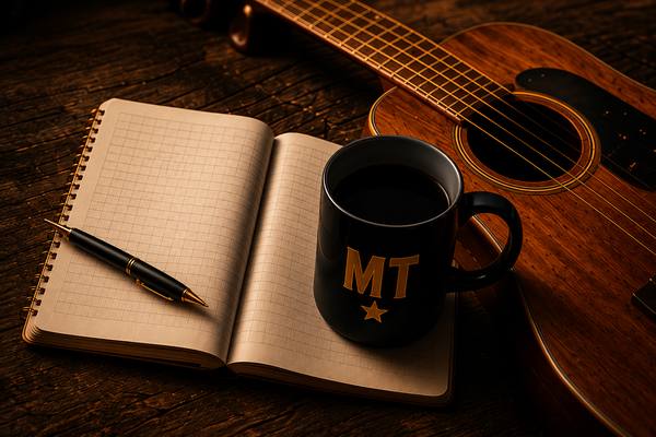 Notebook and guitar